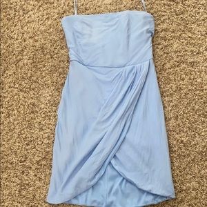 Blue strapless dress